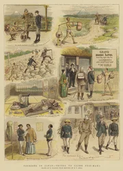 Toeristen in Japan, proberen Fusi-Hama te beklimmen